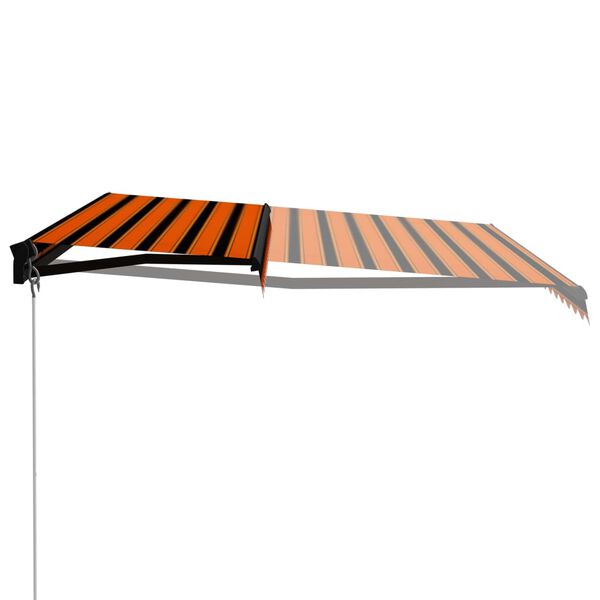 vidaXL k&auml;sitsi sisset&otilde;mmatav varikatus, 450 x 300 cm, oranž ja pruun