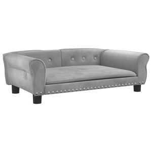 vidaXL koeravoodi, helehall, 95 x 55 x 30 cm, samet