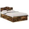 vidaXL Voodi raam sahtliga Suitsetatud tamm 135 x 190 cm Inseneripuit