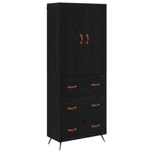 vidaXL K&otilde;rgushein sahtliga Must tamm 69,5 x 34 x 180 cm Tehispuit