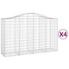 vidaXL kaarekujulised gabioonkorvid 4 tk, 200x50x120/140 cm, raud