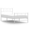 vidaXL metallist voodiraam peatsi ja jalutsiga, valge, 107x203 cm