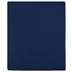 vidaXL kummiga voodilina, tumesinine, 90x200 cm, puuvill