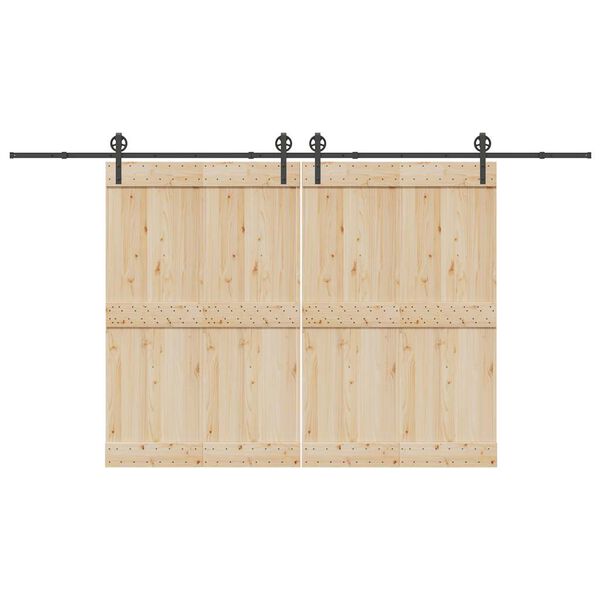 vidaXL liugukse tarvikute komplekt 400 cm terasest, must