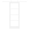 vidaXL Libisev uks Valge 78 x 202 cm Soe männipuit ja klaas
