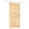 vidaXL Libisev uks Looduslik ja Valge 100 x 210 cm Tahke m&auml;nnipuit