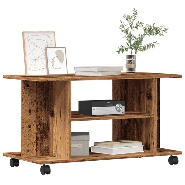 vidaXL ratastega telerikapp Old Wood 80x40x45 cm Engineered Wood