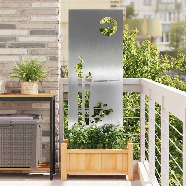 vidaXL Aia privaatsuse kate Hõbedane 50 x 140 cm Roostevaba teras