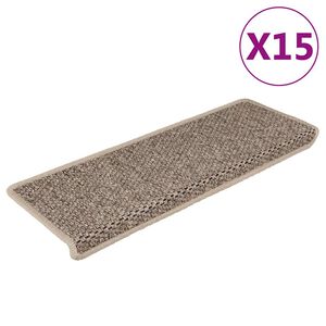 vidaXL isekleepuv trepivaip, 15 tk, 65x21x4 cm, tumebeež