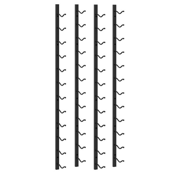 vidaXL seinale kinnitatavad veiniriiulid 12 pudelile, 2 tk, must raud