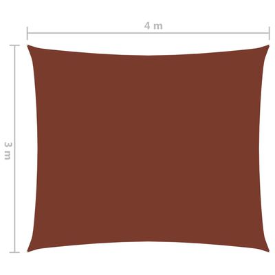 vidaXL oxford-kangast päikesepuri ristkülikukujuline, 3x4 m terrakota