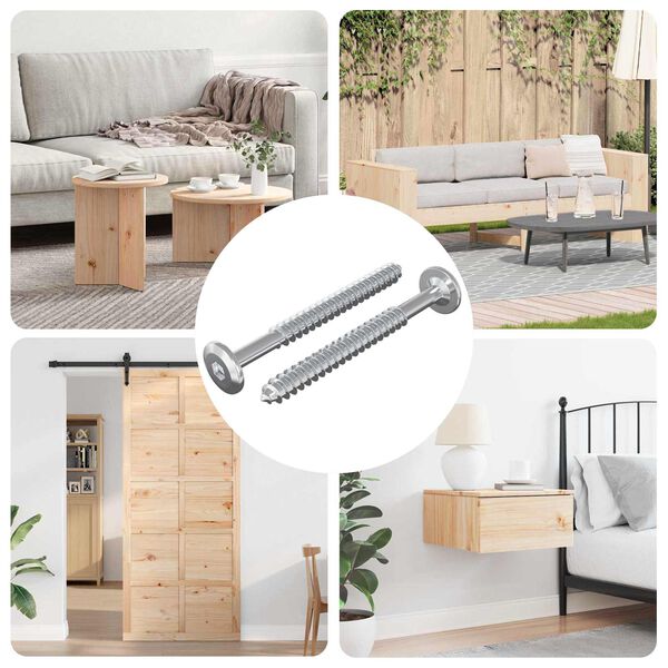 vidaXL Puidust Kruvid 2 pcs H&otilde;bedane M6 x 70 mm Teras