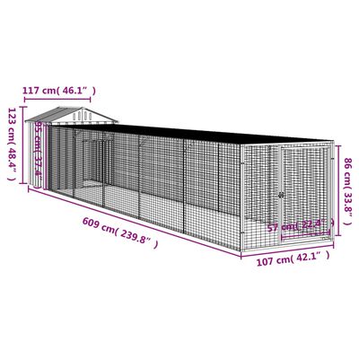 vidaXL kanapuur aedikuga, antratsiithall, 117x609x123 cm, teras