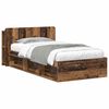 vidaXL Voodiraam ladustamisega peaga Vana puit 90 x 190 cm Tehispuit