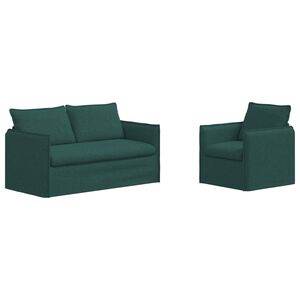 vidaXL Diivanikomplekt 2 pcs Tumeroheline 156 x 82 x 85 cm kangas