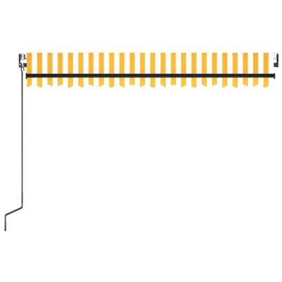 vidaXL automaatselt sissetõmmatav varikatus 450x300 cm kollane, valge