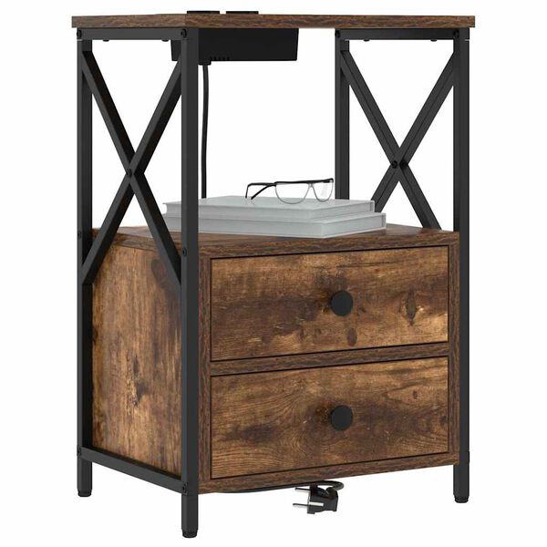 vidaXL &Ouml;&ouml;lambi kapp Suitsetatud tamm 40 x 31 x 60 cm Tehispuit