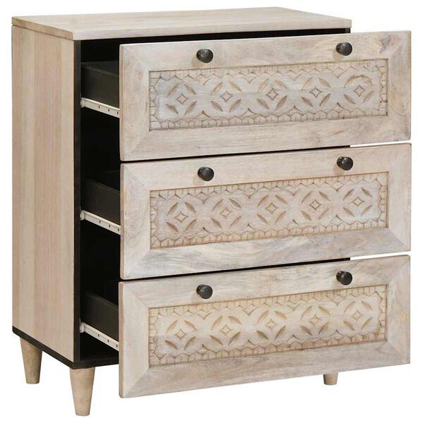 vidaXL K&otilde;ide sahtliga ladustamisega Valge 60 x 33 x 75 cm mangopuit