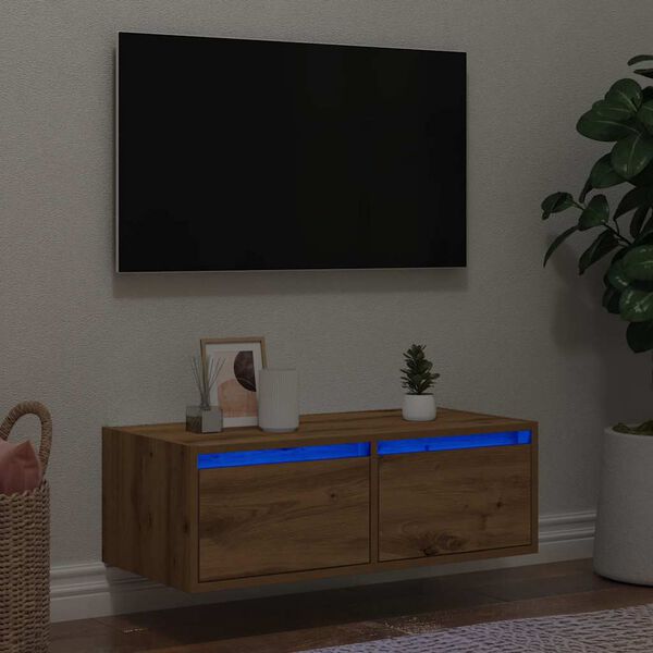 vidaXL telerialus LED-tuledega, käsitöötamm, 75x35,5x25 cm