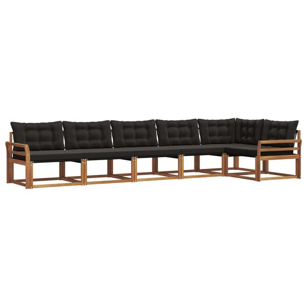 vidaXL V&auml;li diivanikomplekt padjaga 6 pcs Looduslik ja must