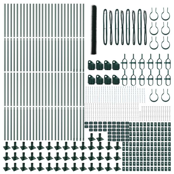 vidaXL Aiapost Roheline 100 x 1,5 m (36 mm v&otilde;rk) Terased ja PVC