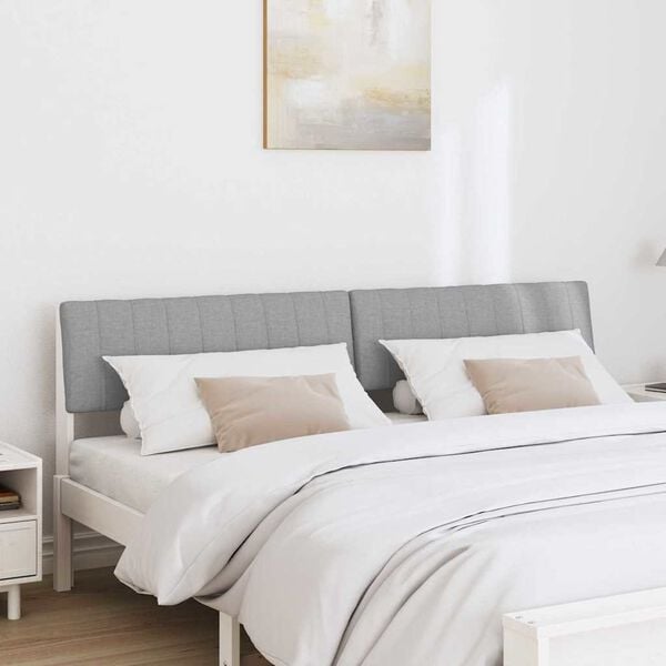 vidaXL Polsterdatud voodiots Helehall 180 cm Tahke m&auml;nd