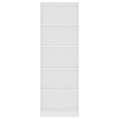 vidaXL 5-korruseline raamaturiiul valge 60x24x175 cm, puitlaastplaat
