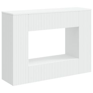vidaXL Konsoollaud Triibuline Valge 101 x 29 x 74 cm T&ouml;&ouml;deldud puit