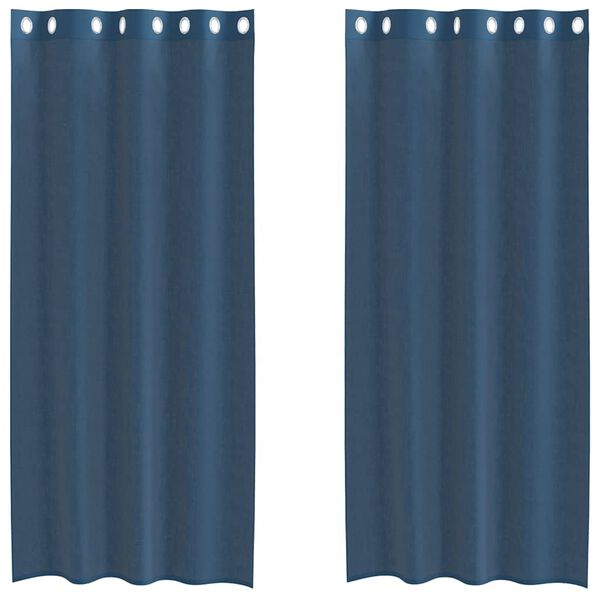 vidaXL Voile kardinad koos rõngastega 2 tk Royal Blue