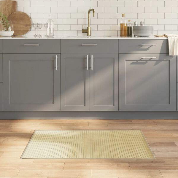 vidaXL vaip, ristk&uuml;likukujuline, naturaalne hele, 60 x 100 cm, bambus