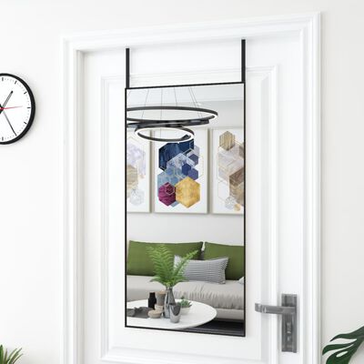 vidaXL uksepeegel, must, 50 x 100 cm, klaas ja alumiinium