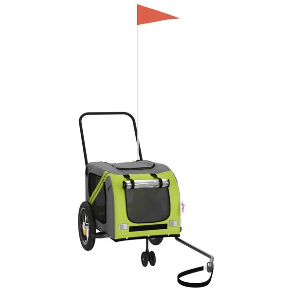 vidaXL lemmiklooma ratta j&auml;relk&auml;ru, roheline, must, oxford kangas/raud