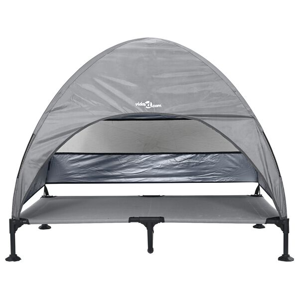 vidaXL Üles tõstetud koera voodi Helehall 127 x 81 x 108 cm