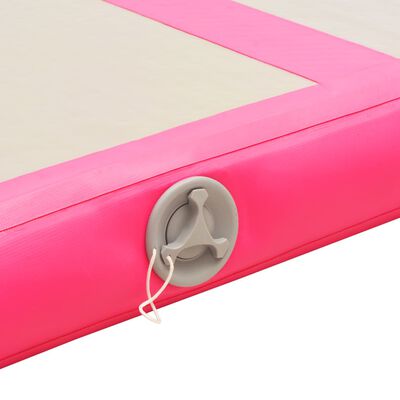 vidaXL täispumbatav võimlemismatt pumbaga 500 x 100 x 10 cm PVC roosa