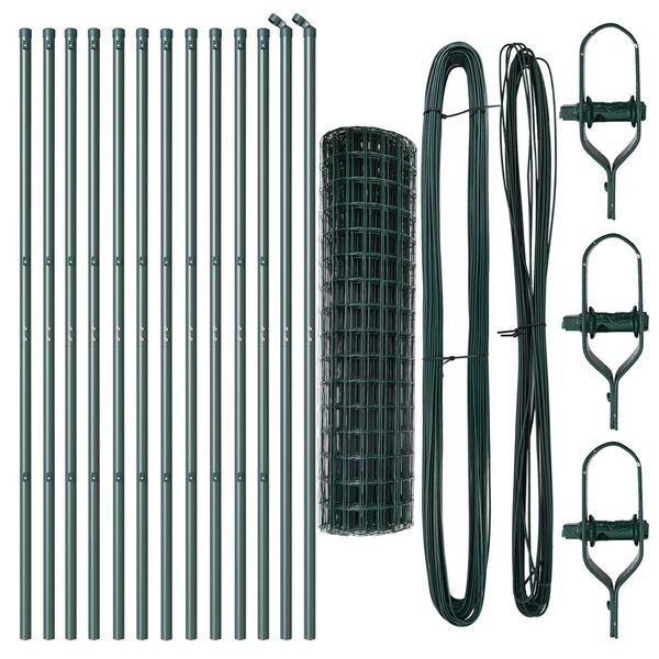 vidaXL Aed koos postiga Roheline 1 x 25 m Terased ja PVC