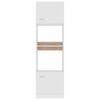 vidaXL mikrolaineahjukapp "Lyon", valge, 60 x 57 x 207 cm, töödeldud puit