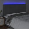 vidaXL LED-voodipeats, tumehall, 200x5x118/128 cm, kangas
