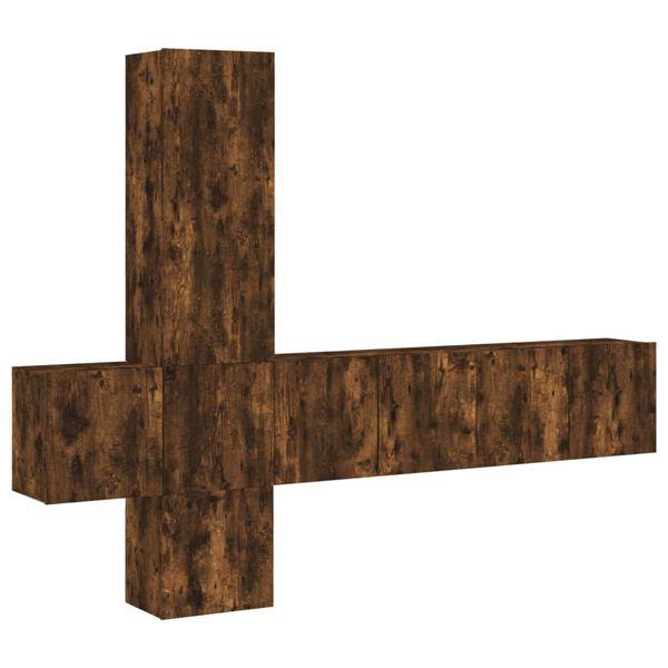 vidaXL 5-osaline telerikappide komplekt, suitsutatud tamm, tehispuit