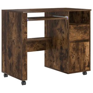 vidaXL Rattalaud Suitsetatud tamm Tehispuit 91 x 50 x 77 cm
