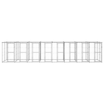 vidaXL koeraaedik katusega, tsingitud teras, 19,36 m²