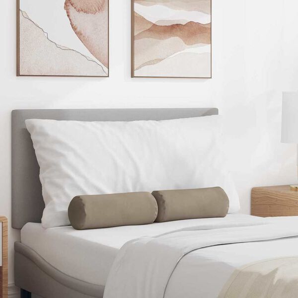 vidaXL Padjad 2 pcs Pruunikashall &Oslash; 15 x 40 cm Mikrofiber kangas