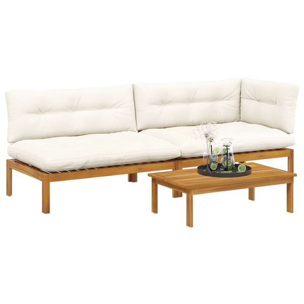 vidaXL 6-osaline kaubaalustest aiadiivani komplekt, akaatsiapuit