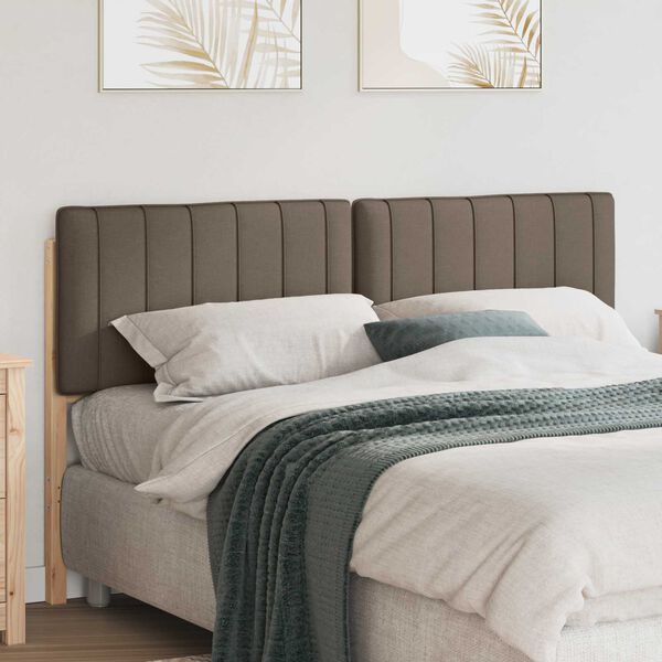 vidaXL Polsterdatud voodiots peaga Pruun ja taupe 160 cm Tahke m&auml;nd