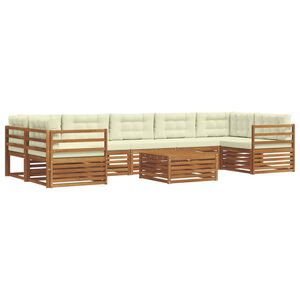 vidaXL V&auml;li diivanikomplekt padjaga 8 pcs Looduslik ja kreem