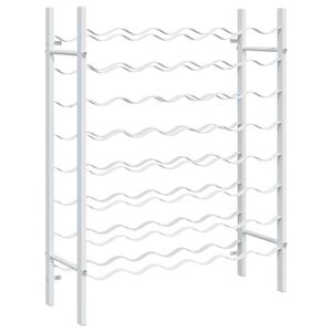 vidaXL veiniriiul 48 pudelile, valge, metall