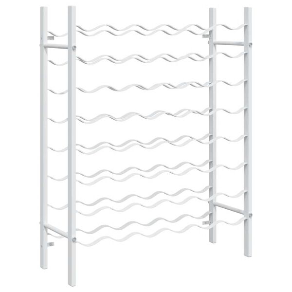 vidaXL veiniriiul 48 pudelile, valge, metall