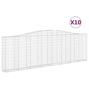 vidaXL kaarekujulised gabioonkorvid 10 tk, 400x30x120/140 cm, raud