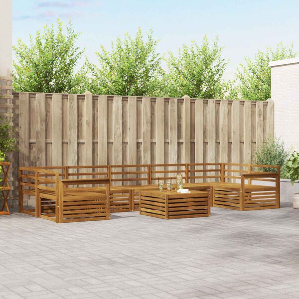 vidaXL V&auml;li diivanikomplekt 8 pcs Neutraalne Tugev akatsiapuu