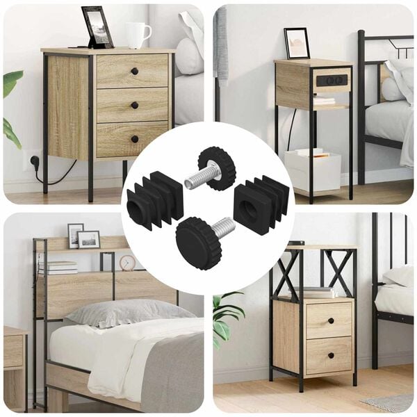 vidaXL M&ouml;&ouml;bli tasandajad Reguleeritav 2 pcs Must M6 PP