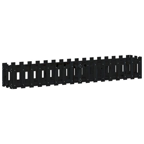 vidaXL aia disainiga k&otilde;rgendatud taimelava, must, 200x30x30 cm, m&auml;nd